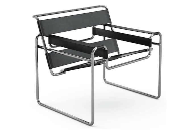 tubular steel armchair